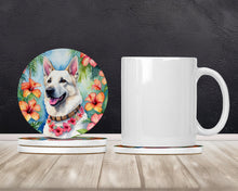 Load image into Gallery viewer, White German Shepherd Luau Large Sandstone Coasters Pack of 4