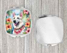 Load image into Gallery viewer, White German Shepherd Luau Compact Mirror – Stylish Purse Mirror with Artistic Covers