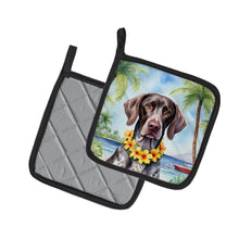 Load image into Gallery viewer, German Shorthaired Pointer Luau Pot Holders - Set of 2 Decorative Kitchen Helpers | Made in the USA