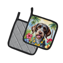 Load image into Gallery viewer, German Wirehaired Pointer Luau Pot Holders - Set of 2 Decorative Kitchen Helpers | Made in the USA
