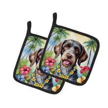 Load image into Gallery viewer, German Wirehaired Pointer Luau Pot Holders - Set of 2 Decorative Kitchen Helpers | Made in the USA