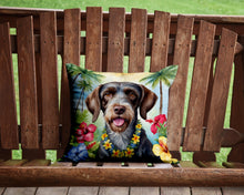 Load image into Gallery viewer, German Wirehaired Pointer Luau Throw Pillow - 14x14 Decorative Pillow – Art for Your Home &amp; Patio