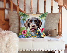 Load image into Gallery viewer, German Wirehaired Pointer Luau Throw Pillow - 14x14 Decorative Pillow – Art for Your Home &amp; Patio