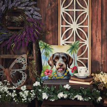 Load image into Gallery viewer, German Wirehaired Pointer Luau Throw Pillow - 14x14 Decorative Pillow – Art for Your Home &amp; Patio