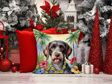 Load image into Gallery viewer, German Wirehaired Pointer Luau Throw Pillow - 14x14 Decorative Pillow – Art for Your Home &amp; Patio