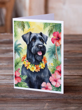 Load image into Gallery viewer, Giant Schnauzer Luau Greeting Cards - Blank Note Cards – 8-Pack of Artist-Designed Cards with Envelopes