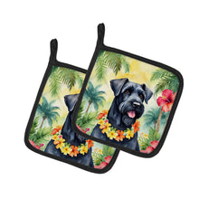 Load image into Gallery viewer, Giant Schnauzer Luau Pot Holders - Set of 2 Decorative Kitchen Helpers | Made in the USA