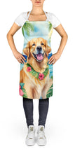 Load image into Gallery viewer, Golden Retriever Luau Apron – Artist-Designed Kitchen, BBQ &amp; Craft Apron