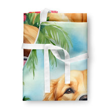 Load image into Gallery viewer, Golden Retriever Luau Apron – Artist-Designed Kitchen, BBQ &amp; Craft Apron