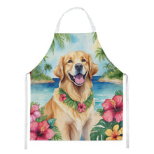 Load image into Gallery viewer, Golden Retriever Luau Apron – Artist-Designed Kitchen, BBQ &amp; Craft Apron