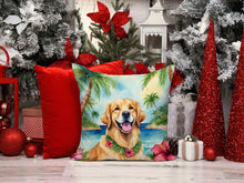 Load image into Gallery viewer, Golden Retriever Luau Throw Pillow - 14x14 Decorative Pillow – Art for Your Home &amp; Patio