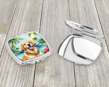 Load image into Gallery viewer, Golden Retriever Luau Compact Mirror – Stylish Purse Mirror with Artistic Covers