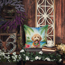 Load image into Gallery viewer, Goldendoodle Luau Throw Pillow - 14x14 Decorative Pillow – Art for Your Home &amp; Patio