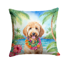 Load image into Gallery viewer, Goldendoodle Luau Throw Pillow - 14x14 Decorative Pillow – Art for Your Home &amp; Patio