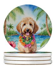Load image into Gallery viewer, Goldendoodle Luau Large Sandstone Coasters Pack of 4