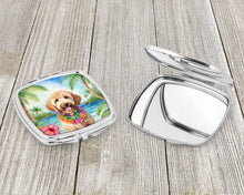 Load image into Gallery viewer, Goldendoodle Luau Compact Mirror – Stylish Purse Mirror with Artistic Covers