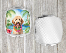 Load image into Gallery viewer, Goldendoodle Luau Compact Mirror – Stylish Purse Mirror with Artistic Covers