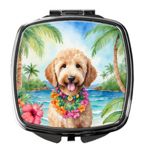 Load image into Gallery viewer, Goldendoodle Luau Compact Mirror – Stylish Purse Mirror with Artistic Covers