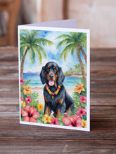Load image into Gallery viewer, Gordon Setter Luau Greeting Cards - Blank Note Cards – 8-Pack of Artist-Designed Cards with Envelopes