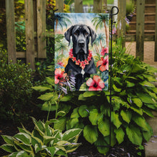 Load image into Gallery viewer, Great Dane Luau Garden Flag – Tropical Dog Decor with Hibiscus &amp; Palm Leaves