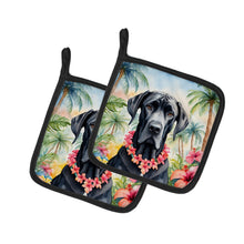 Load image into Gallery viewer, Great Dane Luau Pot Holders - Set of 2 Decorative Kitchen Helpers | Made in the USA