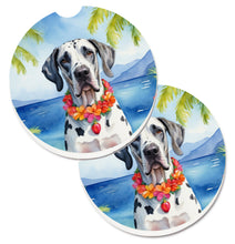 Load image into Gallery viewer, Great Dane Luau Car Coasters – Set of 2 - Absorbent Stone with Fun &amp; Functional Artwork