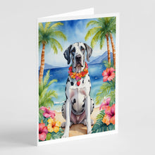 Load image into Gallery viewer, Great Dane Luau Greeting Cards - Blank Note Cards – 8-Pack of Artist-Designed Cards with Envelopes