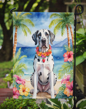 Load image into Gallery viewer, Great Dane Luau Garden Flag – Tropical Dog Decor with Hibiscus &amp; Palm Leaves
