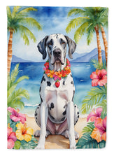 Load image into Gallery viewer, Great Dane Luau Garden Flag – Tropical Dog Decor with Hibiscus &amp; Palm Leaves