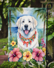 Load image into Gallery viewer, Great Pyrenees Luau Garden Flag – Tropical Dog Decor with Hibiscus &amp; Palm Leaves