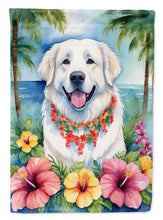 Load image into Gallery viewer, Great Pyrenees Luau Garden Flag – Tropical Dog Decor with Hibiscus &amp; Palm Leaves