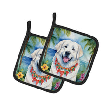 Load image into Gallery viewer, Great Pyrenees Luau Pot Holders - Set of 2 Decorative Kitchen Helpers | Made in the USA