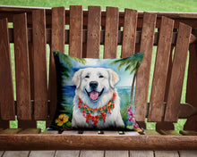Load image into Gallery viewer, Great Pyrenees Luau Throw Pillow - 14x14 Decorative Pillow – Art for Your Home &amp; Patio
