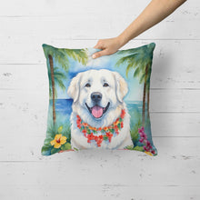 Load image into Gallery viewer, Great Pyrenees Luau Throw Pillow