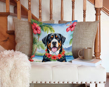 Load image into Gallery viewer, Greater Swiss Mountain Dog Luau Throw Pillow - 14x14 Decorative Pillow – Art for Your Home &amp; Patio