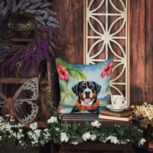 Load image into Gallery viewer, Greater Swiss Mountain Dog Luau Throw Pillow - 14x14 Decorative Pillow – Art for Your Home &amp; Patio