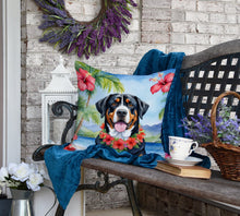 Load image into Gallery viewer, Greater Swiss Mountain Dog Luau Throw Pillow