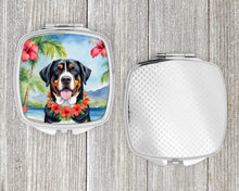 Load image into Gallery viewer, Greater Swiss Mountain Dog Luau Compact Mirror – Stylish Purse Mirror with Artistic Covers