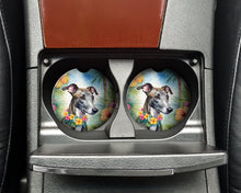 Load image into Gallery viewer, Greyhound Luau Car Coasters – Set of 2 - Absorbent Stone with Fun &amp; Functional Artwork