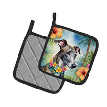 Load image into Gallery viewer, Greyhound Luau Pot Holders - Set of 2 Decorative Kitchen Helpers | Made in the USA