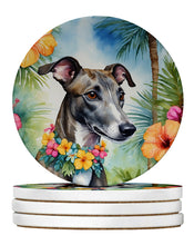 Load image into Gallery viewer, Greyhound Luau Large Sandstone Coasters Pack of 4