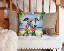 Load image into Gallery viewer, Greyhound Luau Throw Pillow - 14x14 Decorative Pillow – Art for Your Home &amp; Patio