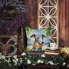 Load image into Gallery viewer, Greyhound Luau Throw Pillow - 14x14 Decorative Pillow – Art for Your Home &amp; Patio