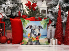 Load image into Gallery viewer, Greyhound Luau Throw Pillow - 14x14 Decorative Pillow – Art for Your Home &amp; Patio