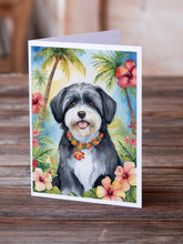 Load image into Gallery viewer, Havanese Luau Greeting Cards - Blank Note Cards – 8-Pack of Artist-Designed Cards with Envelopes