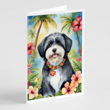 Load image into Gallery viewer, Havanese Luau Greeting Cards - Blank Note Cards – 8-Pack of Artist-Designed Cards with Envelopes