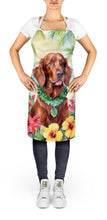 Load image into Gallery viewer, Irish Setter Luau Apron – Artist-Designed Kitchen, BBQ &amp; Craft Apron