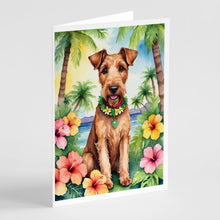 Load image into Gallery viewer, Irish Terrier Luau Greeting Cards - Blank Note Cards – 8-Pack of Artist-Designed Cards with Envelopes