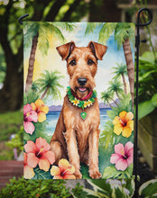 Load image into Gallery viewer, Irish Terrier Luau Garden Flag – Tropical Dog Decor with Hibiscus &amp; Palm Leaves