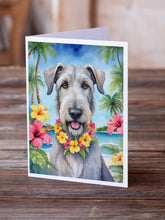 Load image into Gallery viewer, Irish Wolfhound Luau Greeting Cards - Blank Note Cards – 8-Pack of Artist-Designed Cards with Envelopes